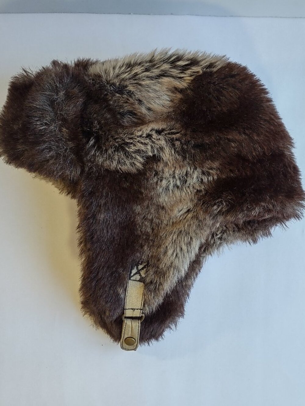 Faux Fur Trapper Hat H&M Apres Ski Brown/Black Retro Gritty Boho Festival Rave